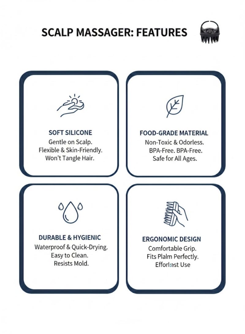 SOLARAE 2-in-1 Shower Loofah & Scalp Massager Shampoo Brush Set – Exfoliating Bath Sponge Body Scrubber + Silicone Hair Scalp Scrubber for Dandruff Removal, Deep Clean Shower Accessories for Men & Women - Image 5